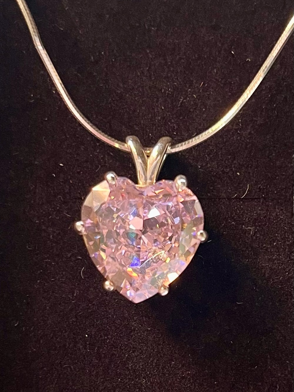 15mm 6A quality CZ Crushed Ice Heart Pendant 925 Silver chain included ship free